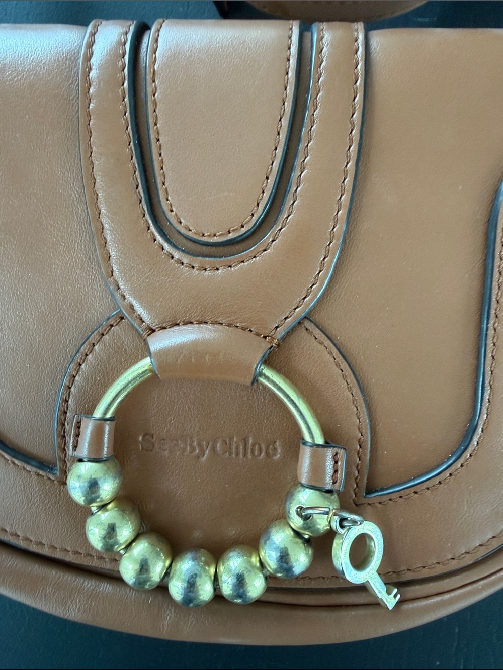 See By Chloe Tan Leather Crossbody with Signature Ring Detail - Picture 2 of 13